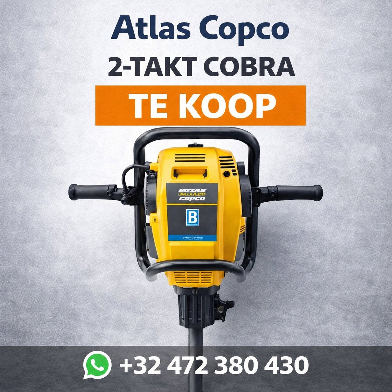 Marteau de démolition Atlas Copco Cobra et Hilti Te2000, Bricolage & Construction, Enlèvement, Utilisé