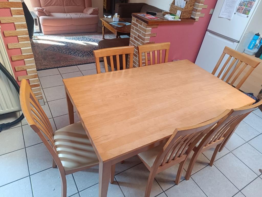 table à manger et 6 chaises, Maison & Meubles, Enlèvement, Utilisé