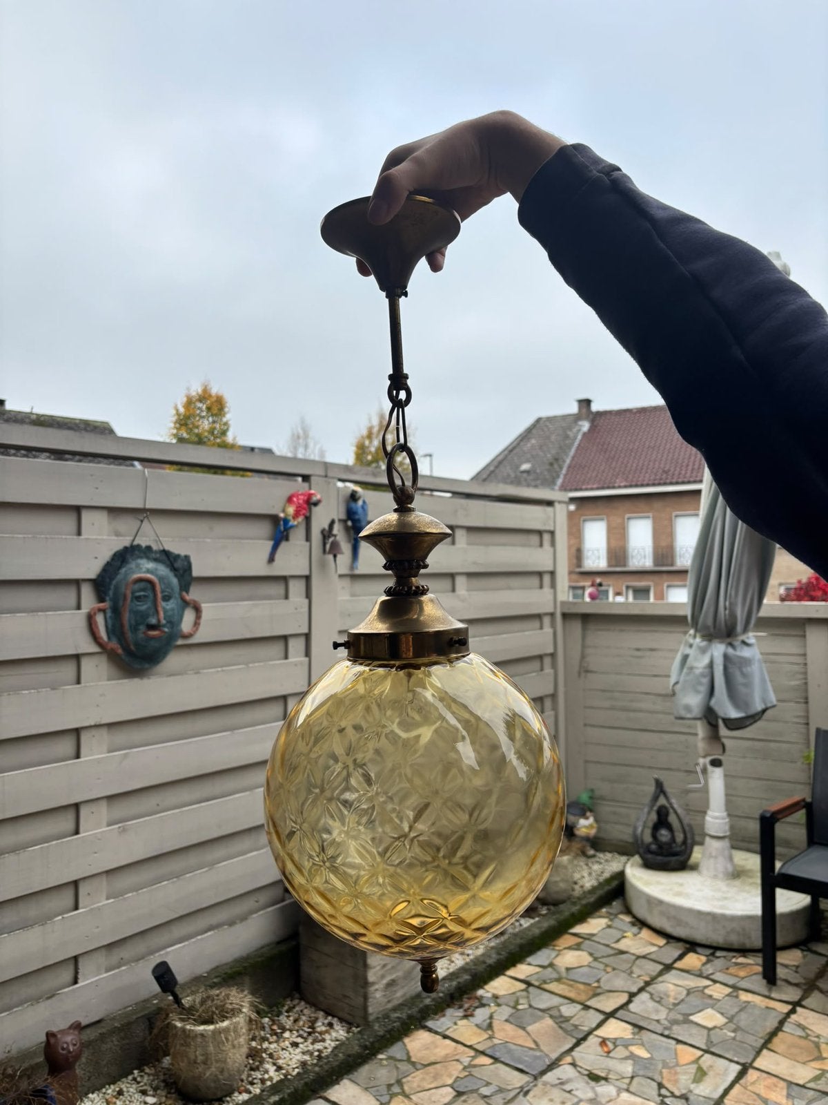 Lustre vintage, Ophalen, Zo goed als nieuw, Glas