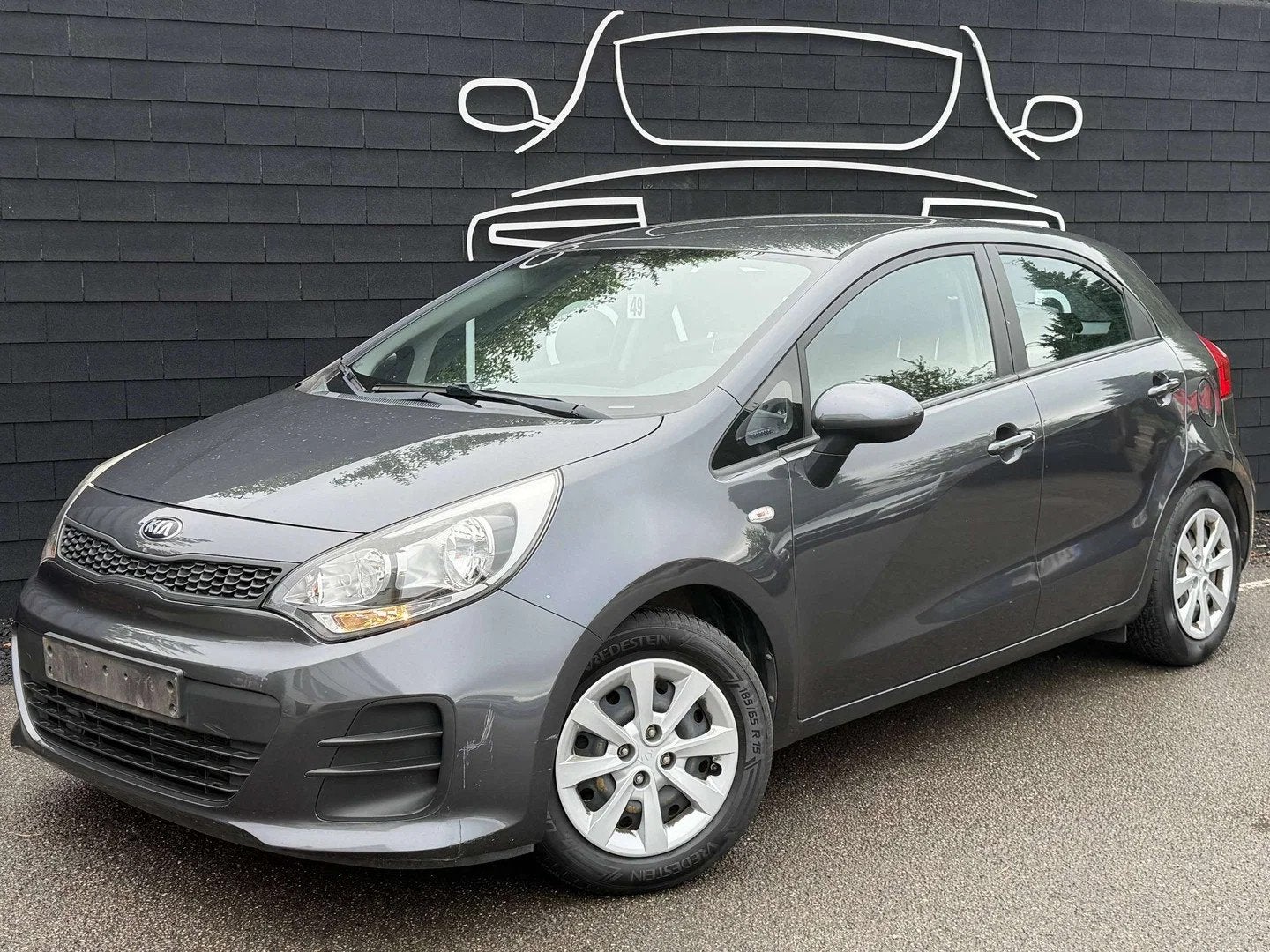 Kia Rio 1.2i+AIRCO+CARNET COMPLET+EURO 6B, Autos, Argent ou Gris, Euro 6, Entreprise, Climatisation automatique