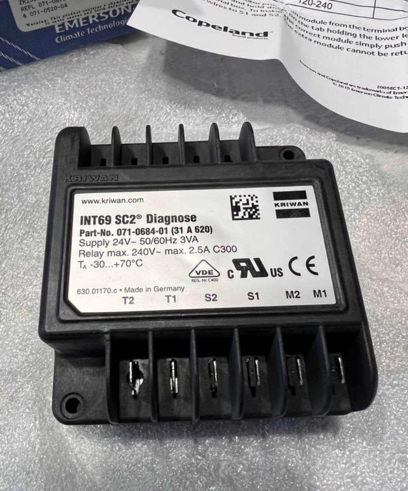 Copeland - INT69 SC2 DIAGNOSE 071-0684-01 Relais 24V 50/60HZ, Ophalen of Verzenden, Nieuw