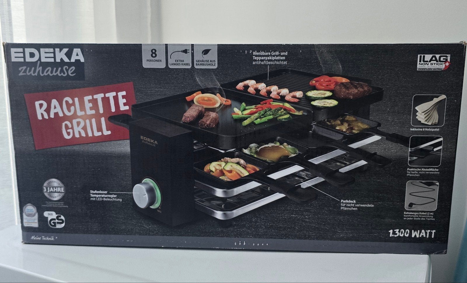 2x EDEKA Elektrische Raclette Grill (1300W) – GLOEDNIEUW, Ophalen