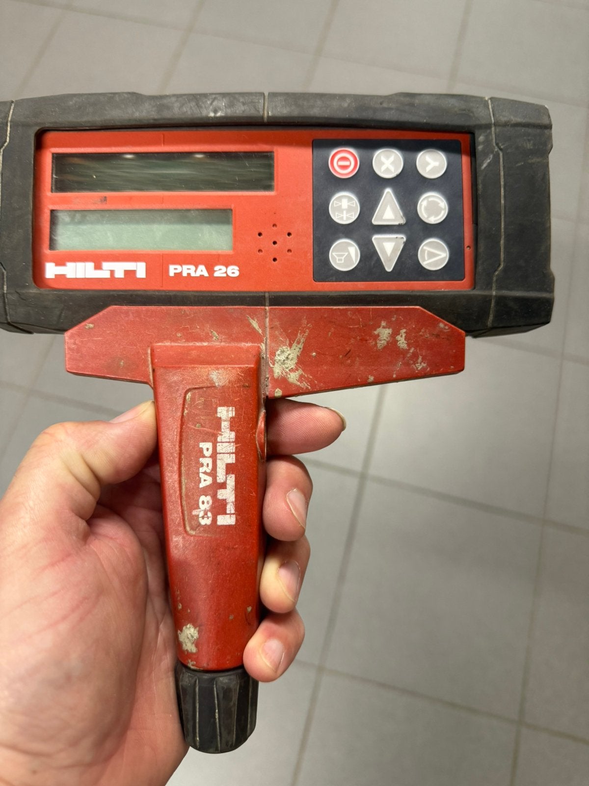 Hilti PRA 26 met PRA 83 houder in topstaat!, Ophalen of Verzenden, Gebruikt