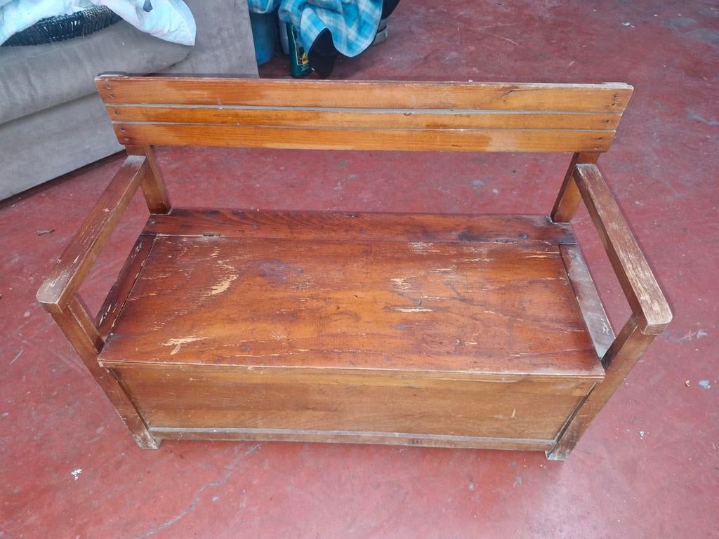 Banc vintage pour enfants avec espace de rangement en bon ét, Enlèvement