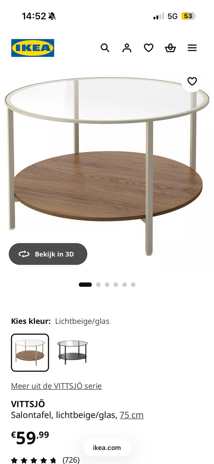 Table ronde Ikea, Enlèvement, Comme neuf