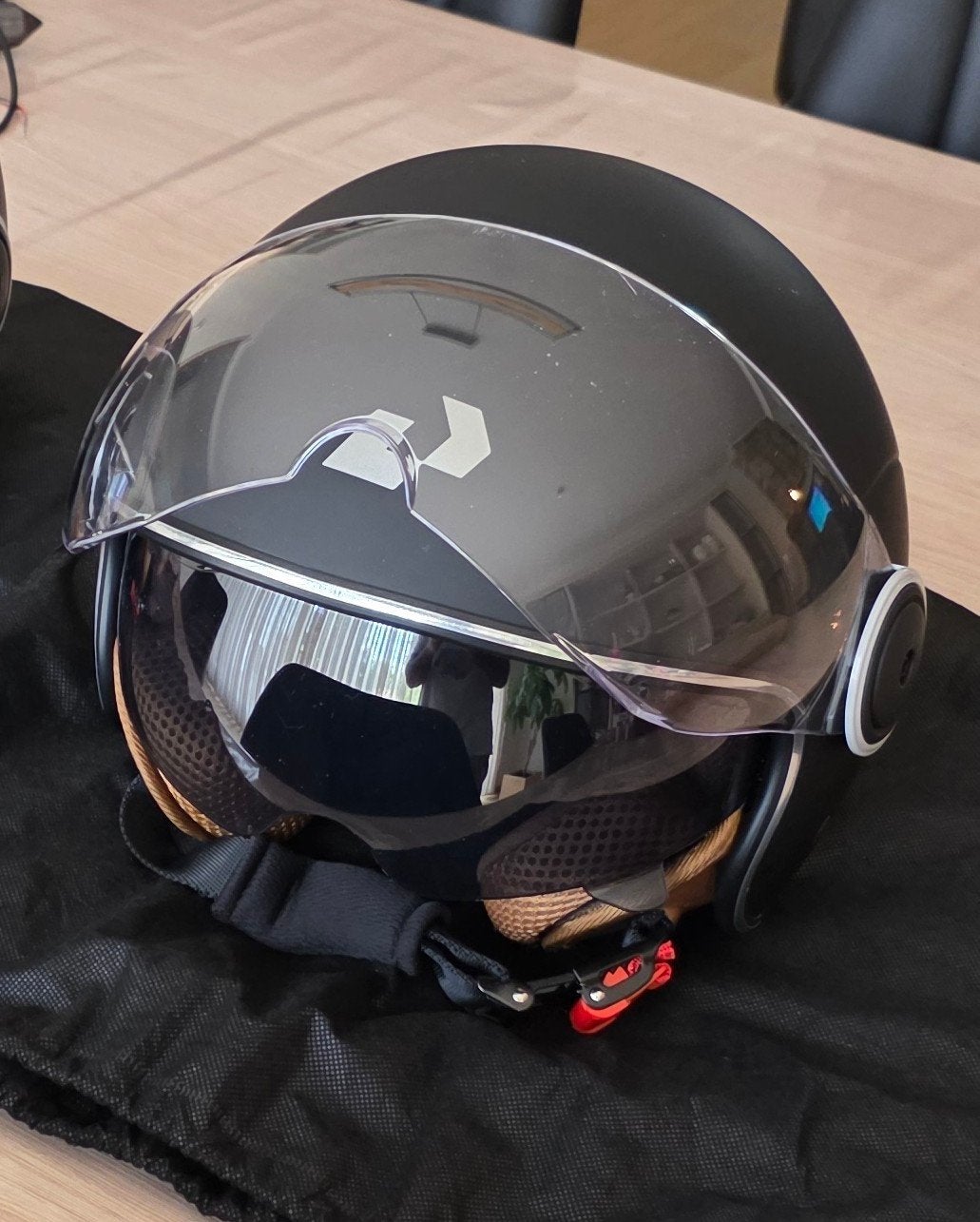 Unisex dual-lens scooter helmet, size M-L., Vélos & Vélomoteurs, Enlèvement, Comme neuf, Large
