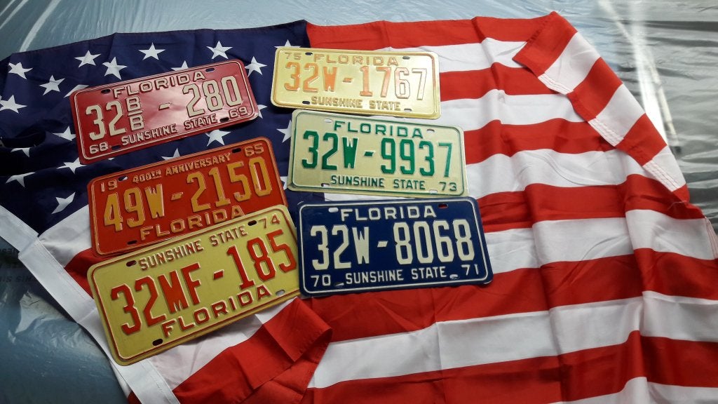 USA Florida 1960-1970 plaques, drapeau USA, Enlèvement ou Envoi, Comme neuf