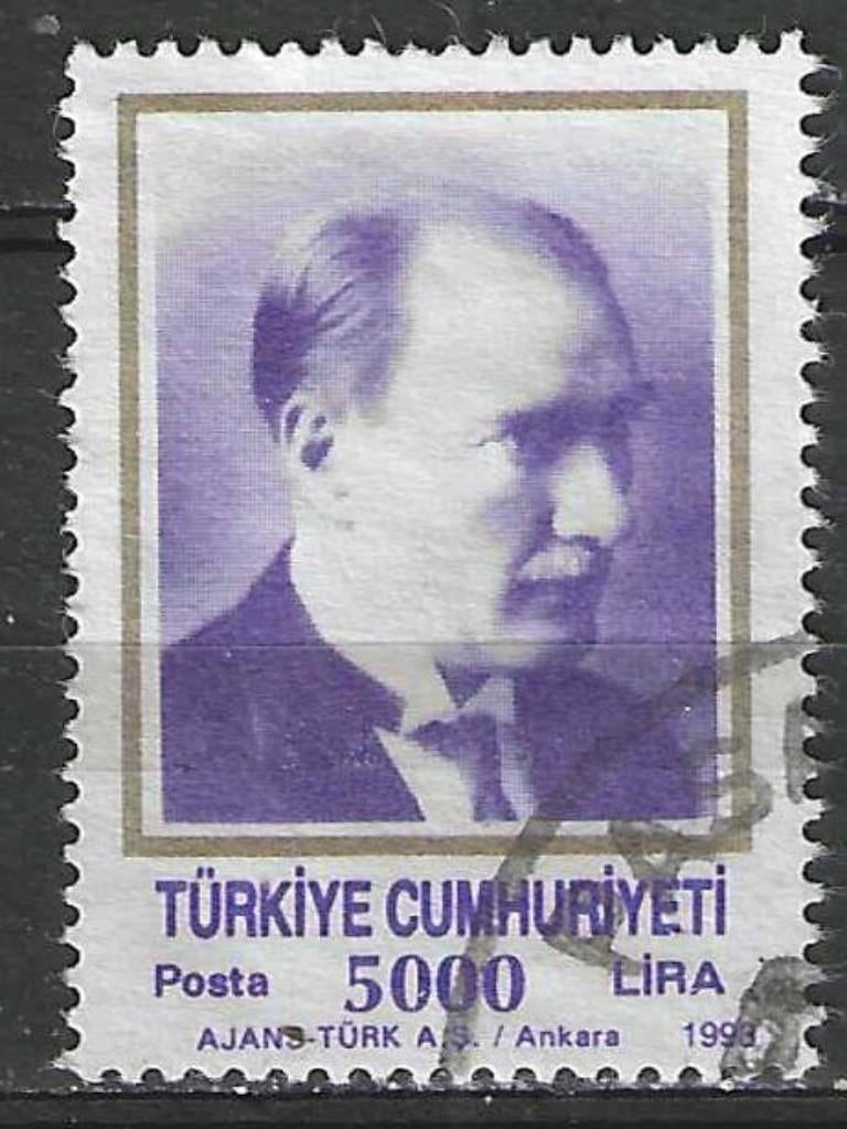Turquie 1993 - Yvert 2748a - Ataturk - 5000 l. (ST), Envoi, Affranchi