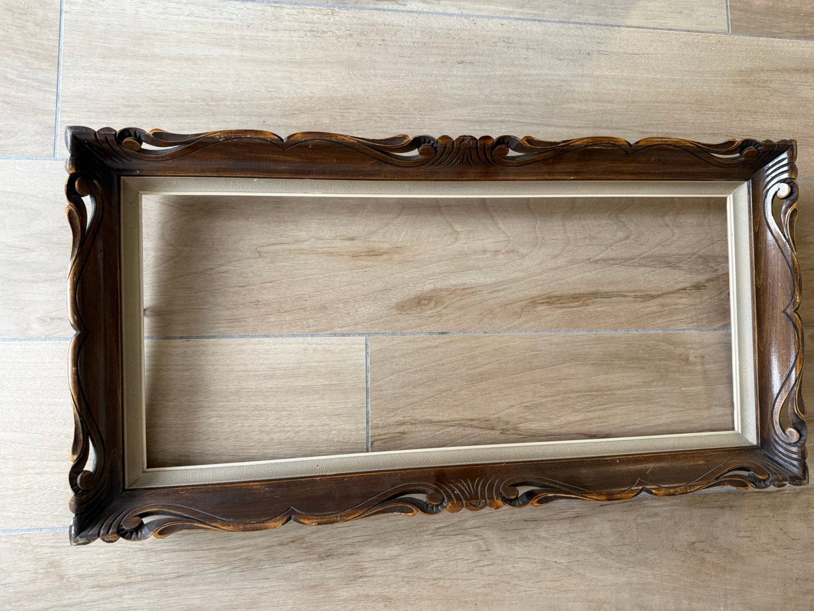 Kader met glas, Ophalen, Bruin, Gebruikt, 41 cm