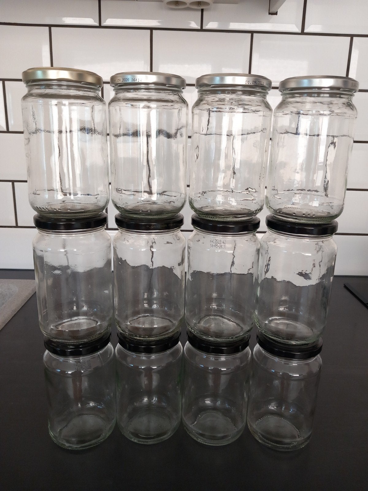 12 Bocaux identiques de 350gr pour vos confitures..., Comme neuf, Verre, Enlèvement, Classique