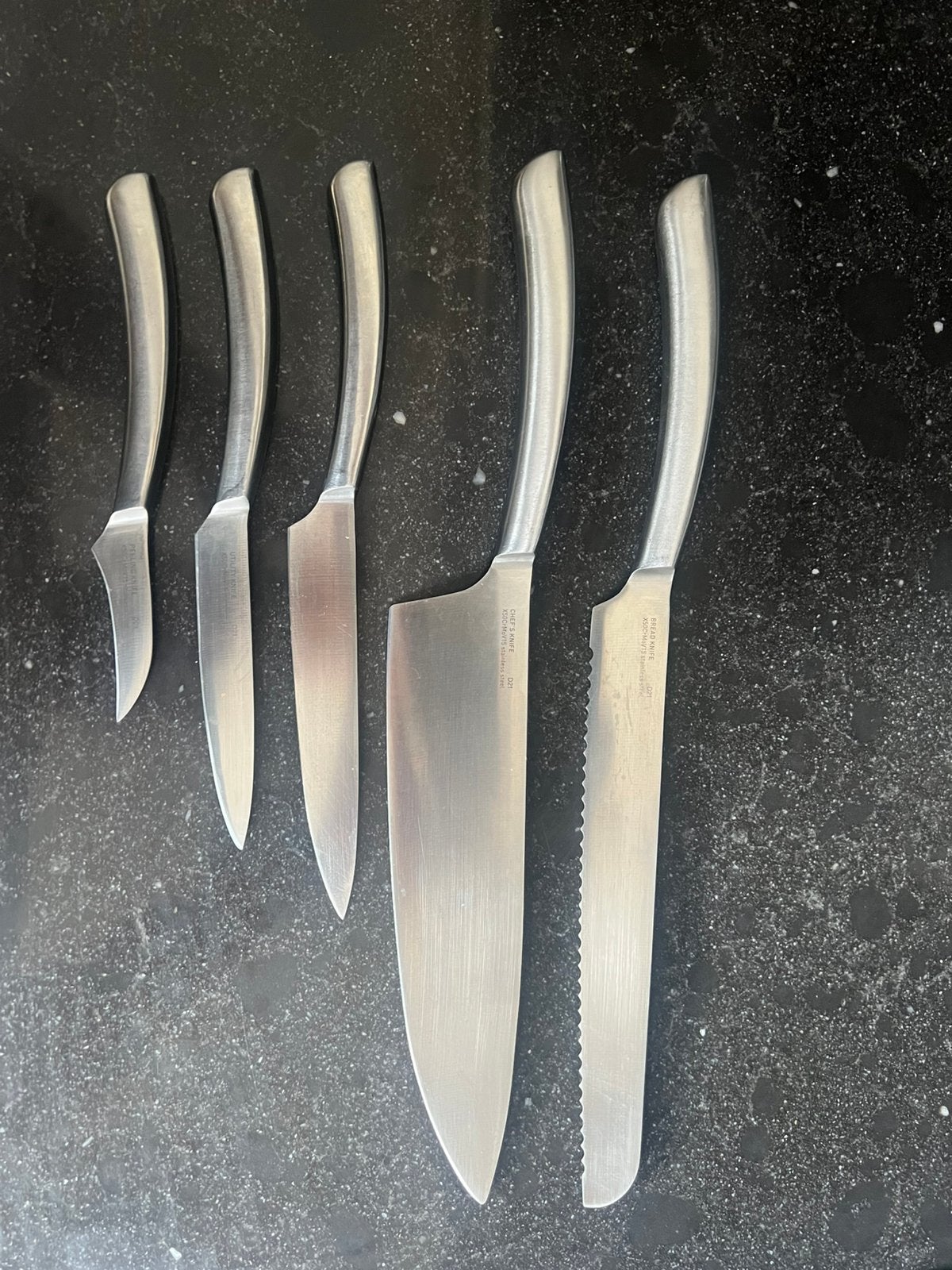 Messenset Berghoff 5-delig, Ophalen, Zo goed als nieuw, Messenset, Inox of Chroom
