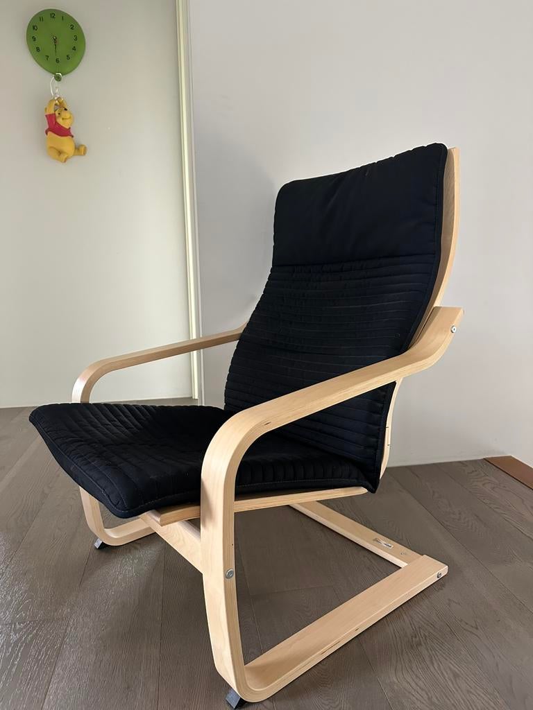 Poäng fauteuil, berkenfineer/Knisa zwart, Enlèvement, Comme neuf