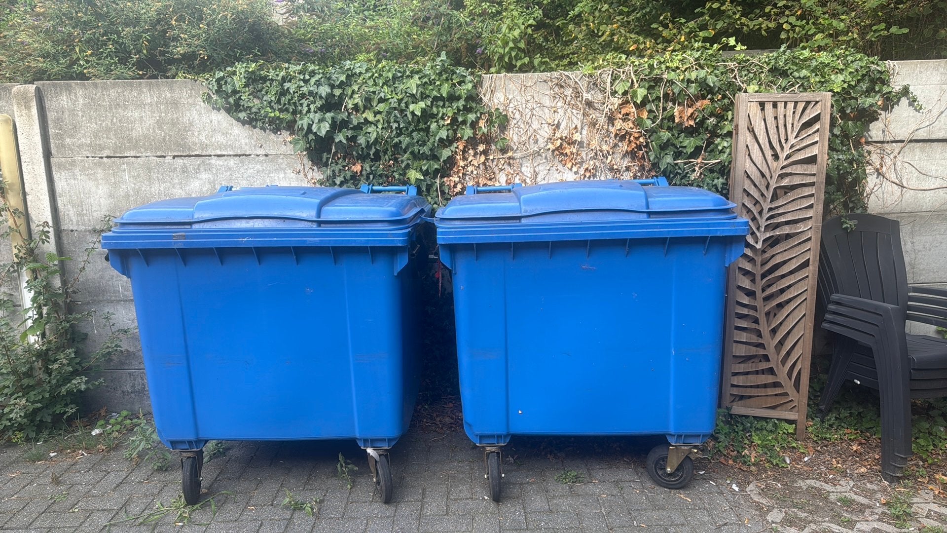Afvalcontainer blauw, Enlèvement