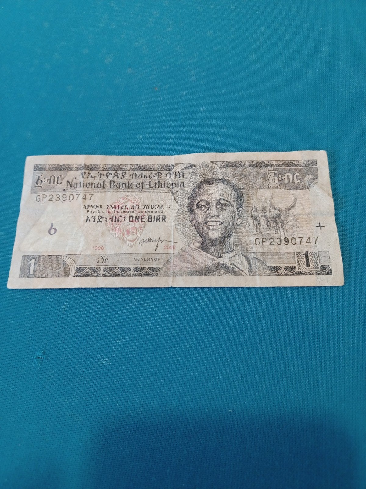 ETHIOPIE 1 BIRR 1998, Timbres & Monnaies, Billets de banque | Afrique, Enlèvement ou Envoi