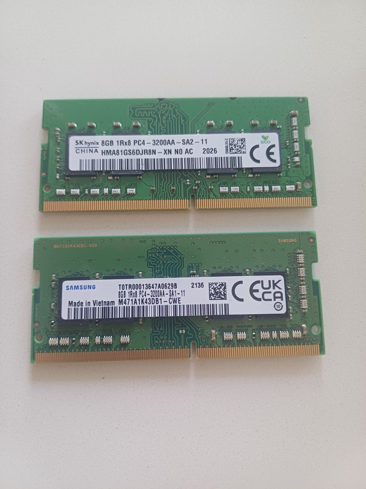 8gb 1rx8 3200AAA sodimm (2 stuks beschikbaar), Computers en Software, RAM geheugen, Ophalen of Verzenden