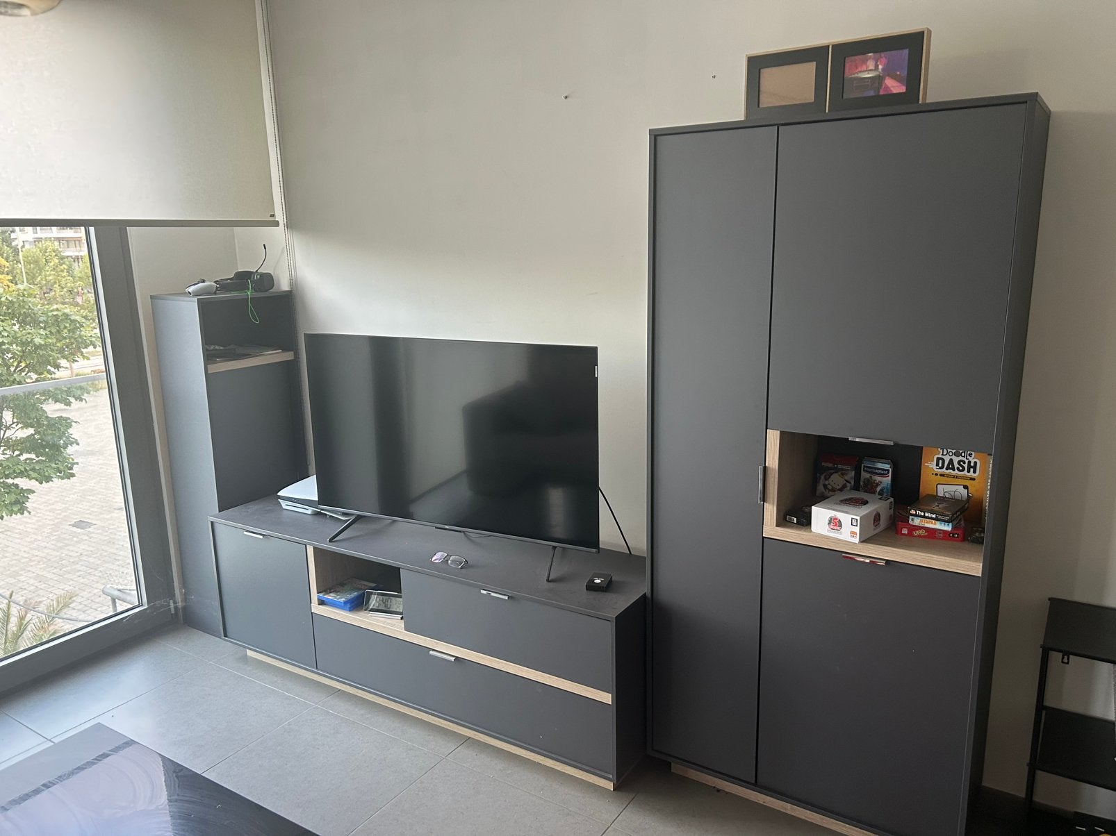 3 delig tv meubel, Ophalen, Gebruikt, Met lade(s)