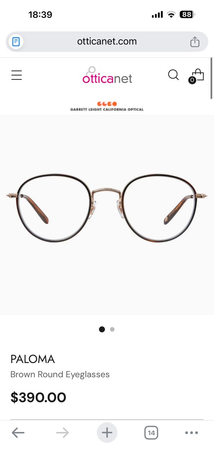 Lunettes rondes Paloma Brown, Enlèvement, Comme neuf, Lunettes