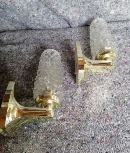 vintage set wandlampen kunststof/glas mid-century, Ophalen, Huis en Inrichting