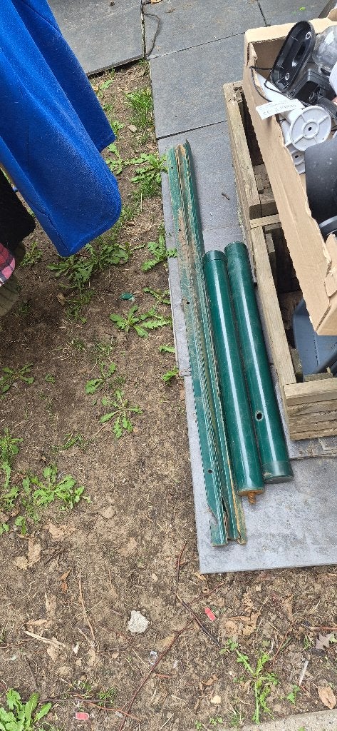 Dubbele poort, Tuin en Terras, 100 tot 150 cm, Ophalen of Verzenden, Zo goed als nieuw, Draaipoort