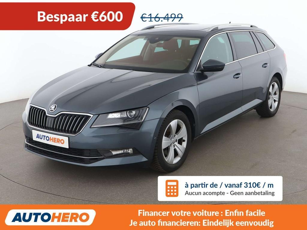 Skoda Superb 1.6 TDI Style (bj 2017, automaat), Auto's, Stof, Gebruikt, Zwart, https://public.car-pass.be/vhr/84c807ad-40e9-4f3a-bf22-054279767520