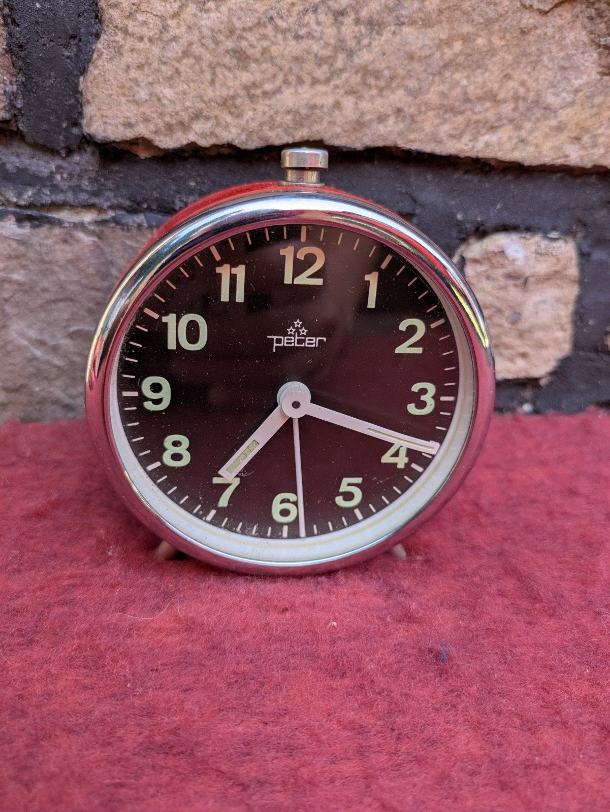 vintage Peter mechanische wekker, Antiek en Kunst, Ophalen of Verzenden