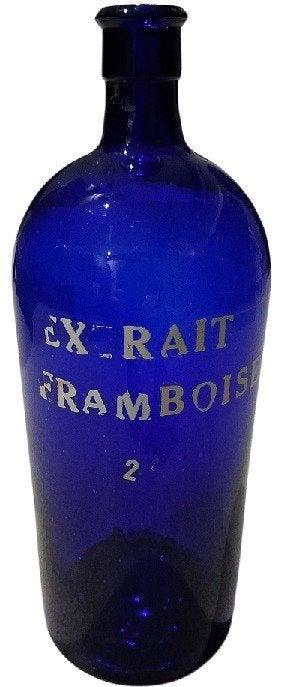 ancienne bouteille de pharmacie bleue., Enlèvement