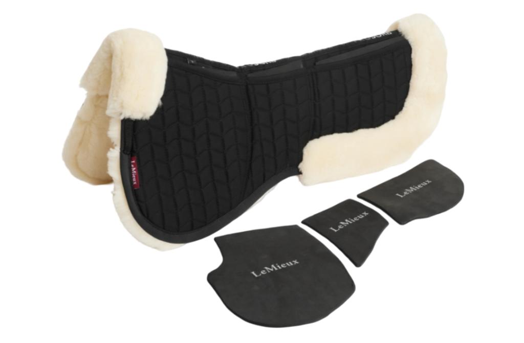 LeMieux Merino Prosorb 3 pocket Zadelonderlegger Naturel Zwa, Dieren en Toebehoren, Full (L), Ophalen of Verzenden, Zadelpad, Zwart