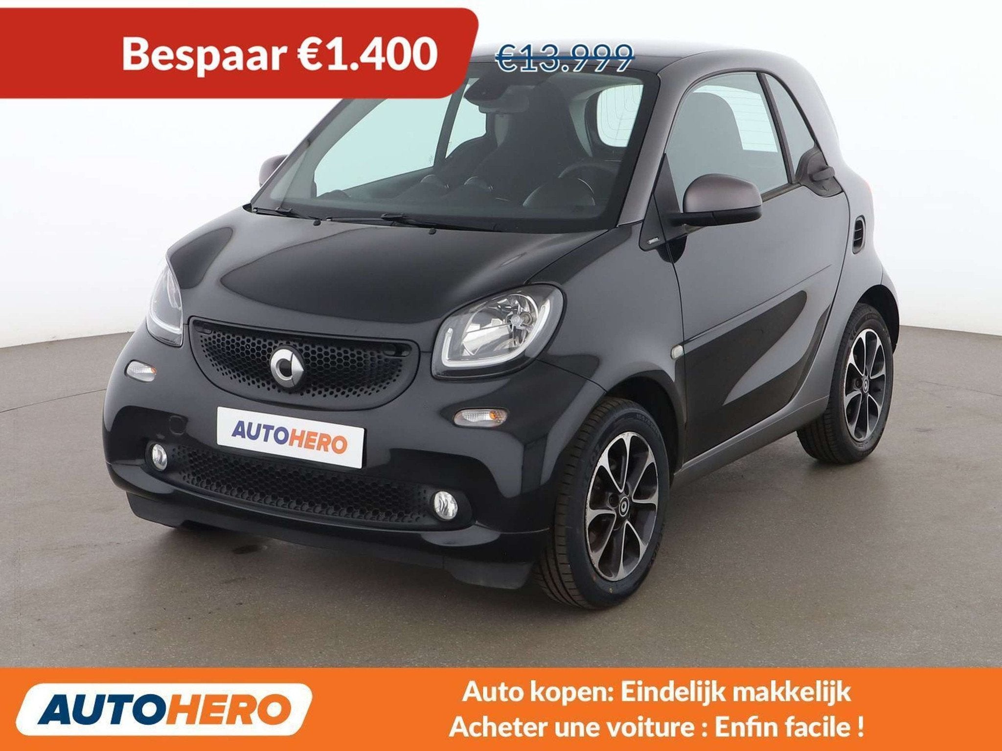 Smart Fortwo 0.9 Turbo Basis passion (automatique), Autos, Achat, 96 g/km, 2 places, Noir