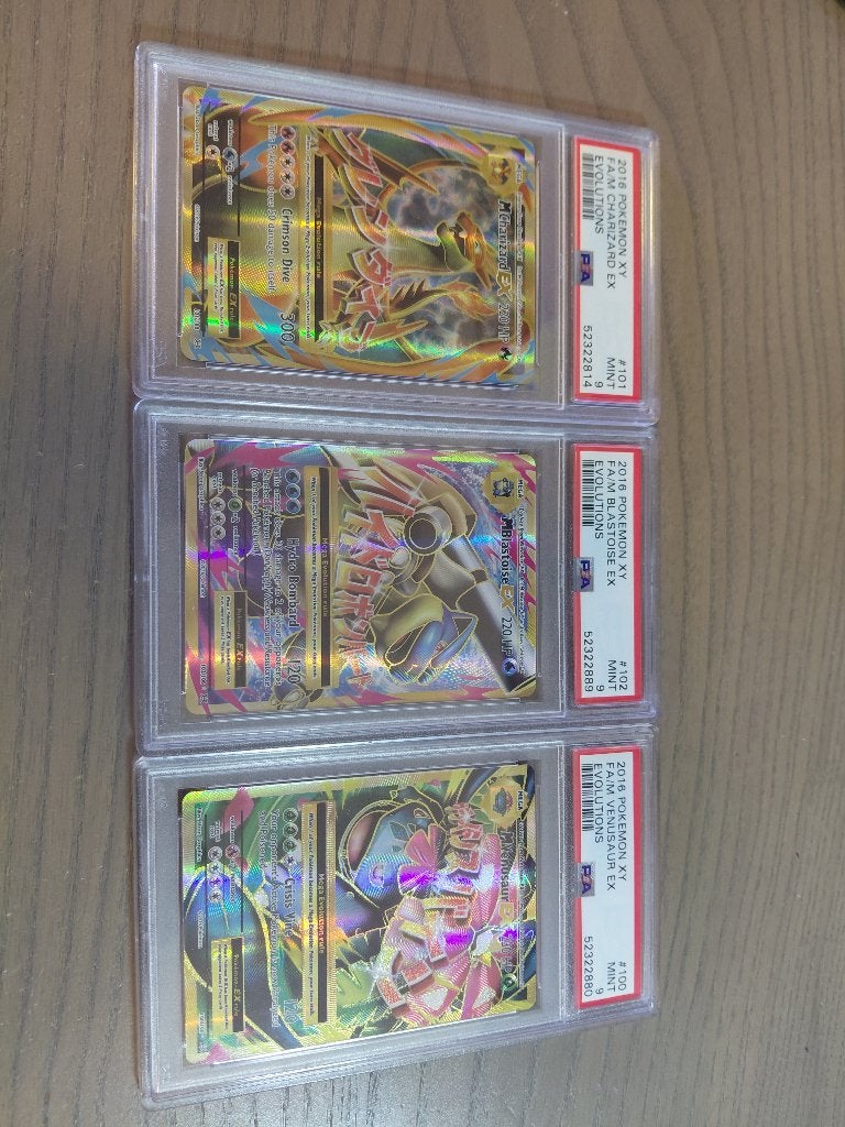 Evolution Charizard Blastoise Venusaur EX PSA9, Ophalen of Verzenden, Nieuw, Meerdere kaarten, Foil