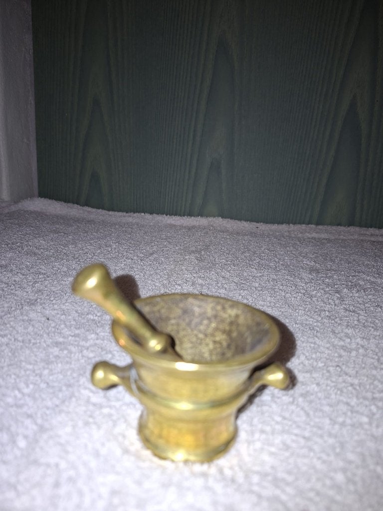 oude zware bronzen mortier, jaren 1800-1900, Antiquités & Art, Enlèvement ou Envoi