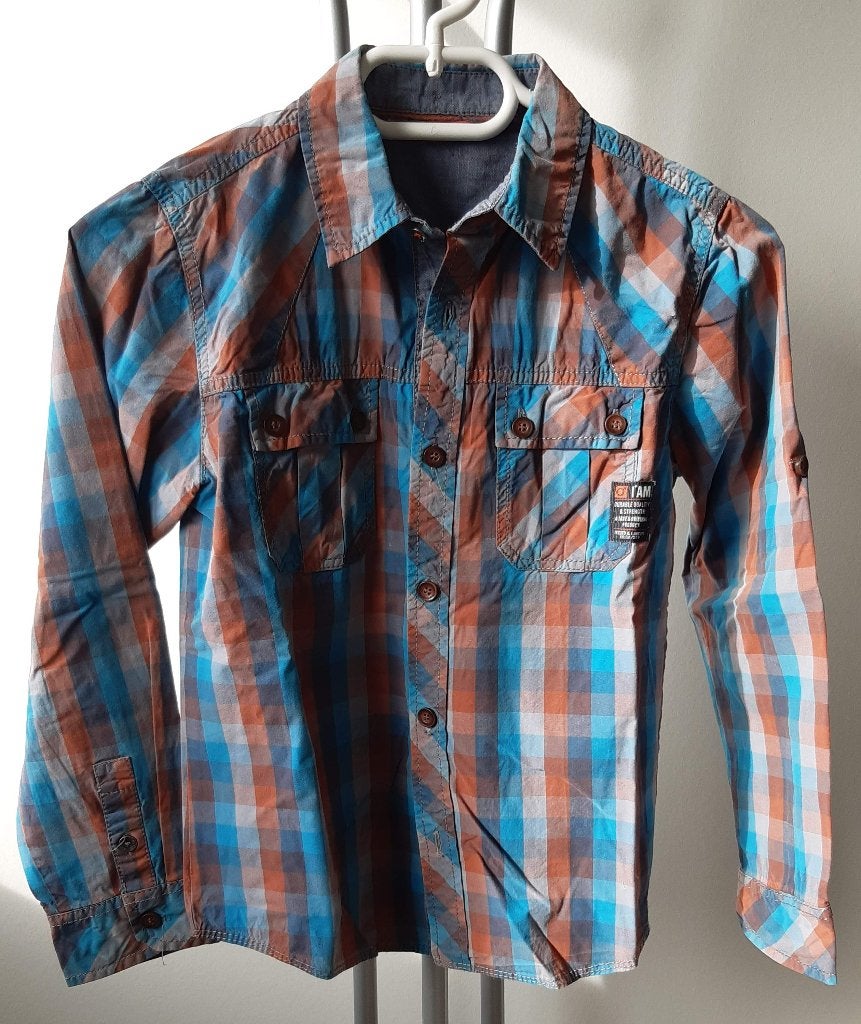 Geruit hemd met lange mouwen M 134/ 140, Kinderen en Baby's, Kinderkleding | Maat 140, Overhemd of Blouse, Ophalen of Verzenden