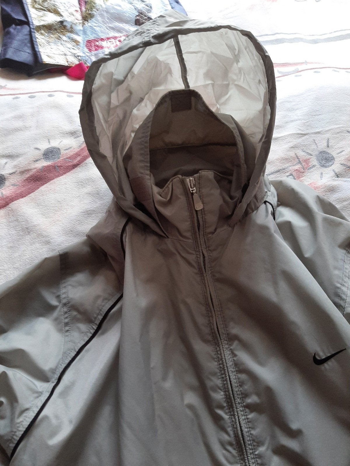 Heren zomer regenjas ingebouwde kap met klitten  maat 54/56, Ophalen, Maat 52/54 (L), Grijs