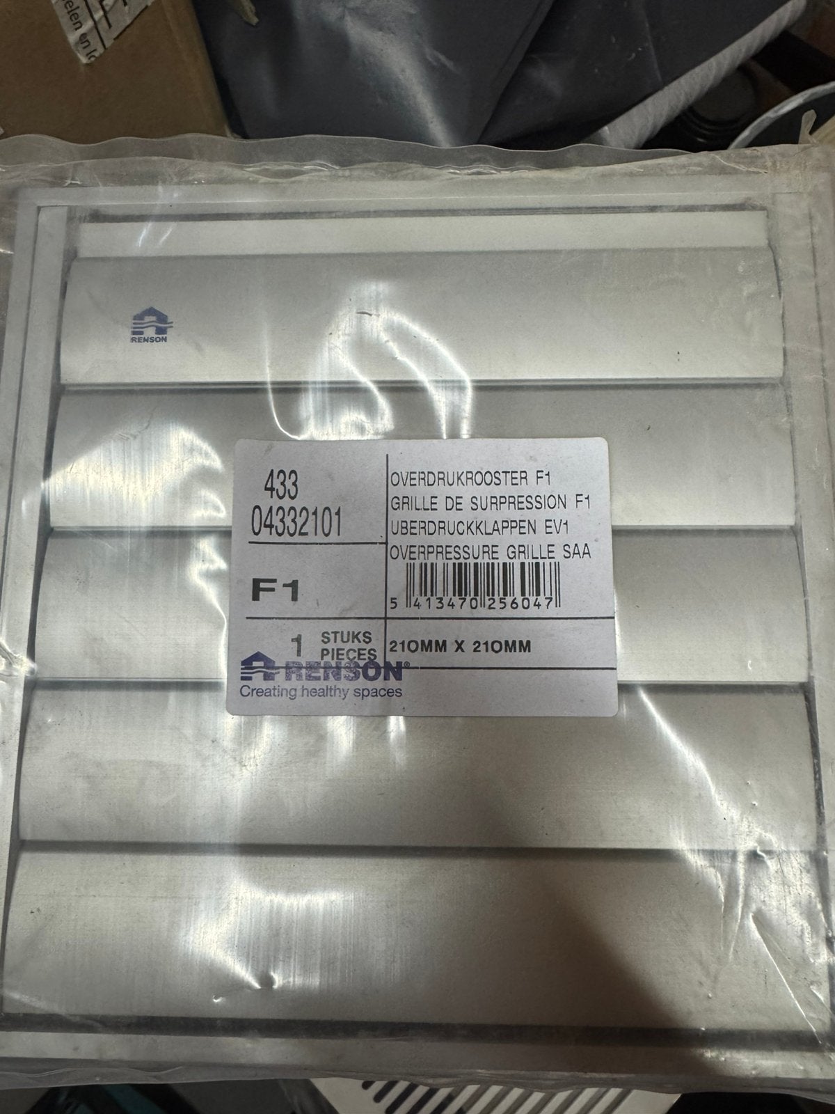 Renson overdrukrooster 210x 210, 4 stuks beschikbaar, Ophalen of Verzenden, Nieuw