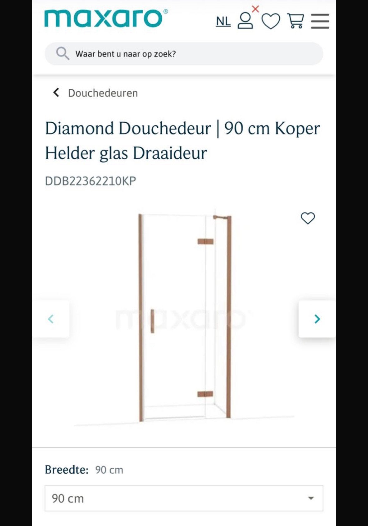Douchewand en deur, Huis en Inrichting, Ophalen, Zo goed als nieuw