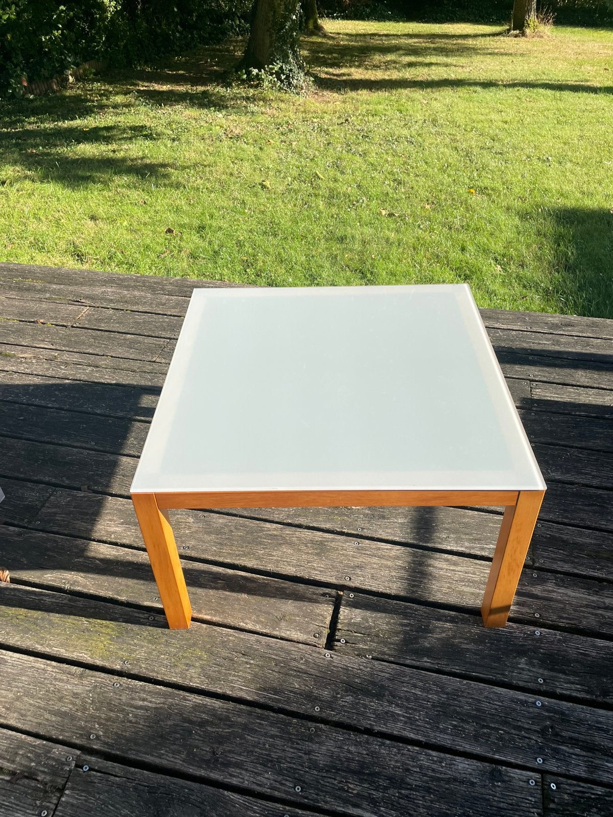 Table de salon carrée 70X70 cm IKEA dessus verre, 50 – 75, 50 à 100 cm, Carré, Verre