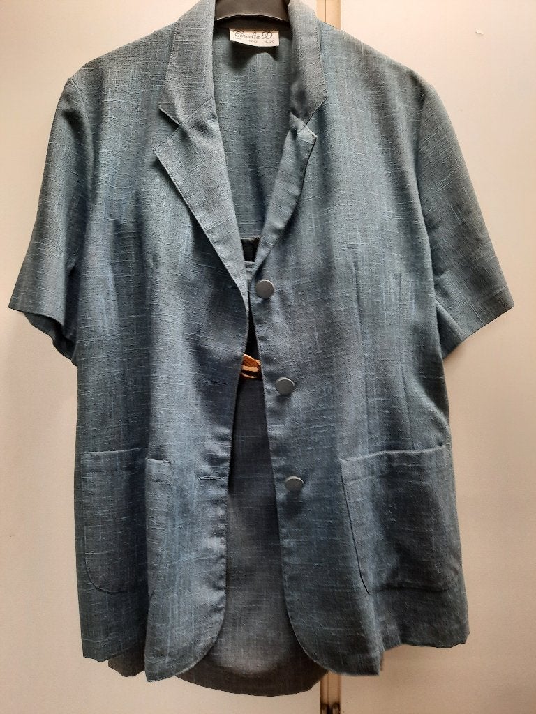 damesvest en rok, Kostuum of Pak, Blauw, Maat 42/44 (L), Ophalen of Verzenden