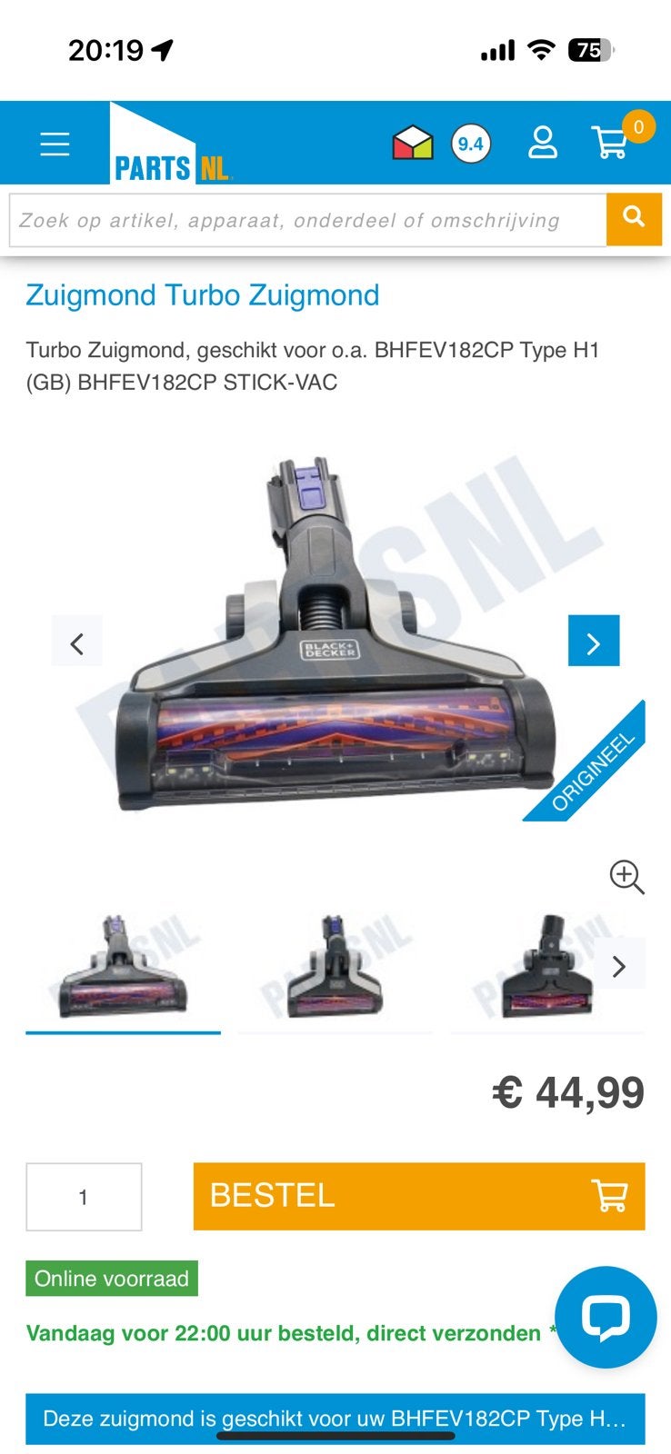Black&Decker onderdelen steelsrofzuiger, Doe-het-zelf en Bouw, Ophalen, Zo goed als nieuw