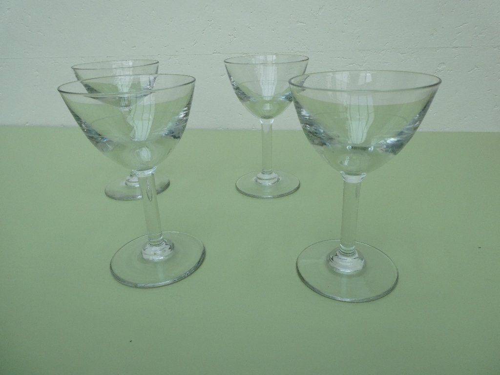 Quatre vieux verres à cocktail, verres à vin, Enlèvement ou Envoi, Utilisé, Autres types