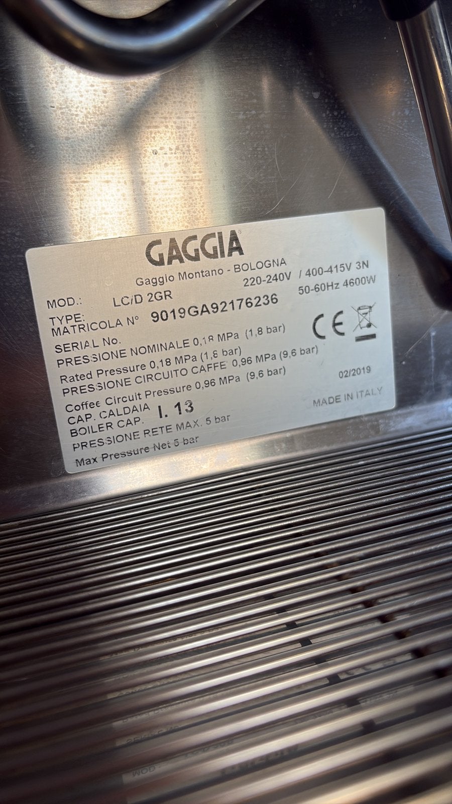 Gaggia LCD 2GR defect, Café moulu, Machine à espresso, Enlèvement, Utilisé