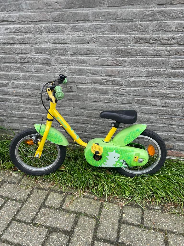 Kinderfiets B-TWIN, Fietsen en Brommers, Fietsen | Kinderfietsjes, Ophalen, Gebruikt, Terugtraprem, Minder dan 16 inch