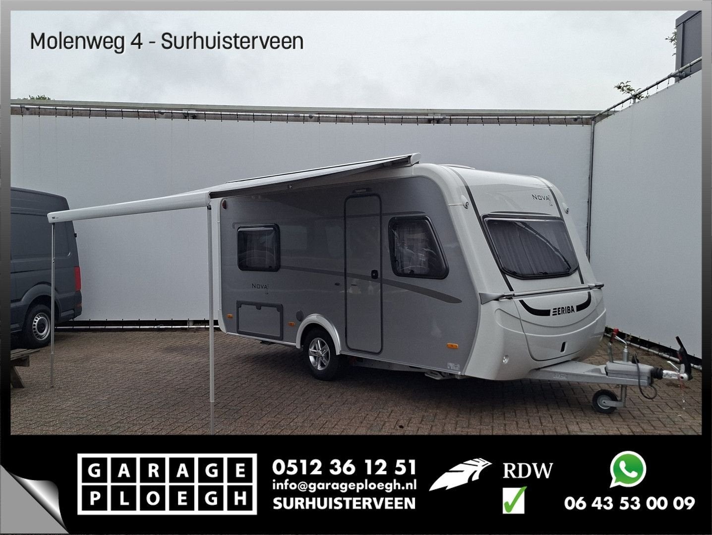 Eriba Nova hymer light 465 NIEUW Thule luifel Vloerverwerwar, Autobedrijf Ploegh, Info@garageploegh.nl, Molenweg 4. 9231HS  SURHUISTERVEEN, NL