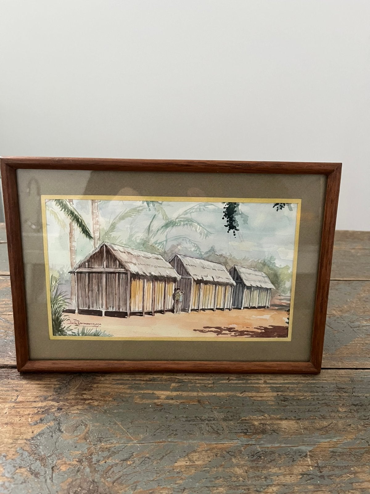 KUNST FIJNE AQUAREL IN LIJST OOSTERS, Ophalen of Verzenden, Gesigneerd, Aquarel, Papier