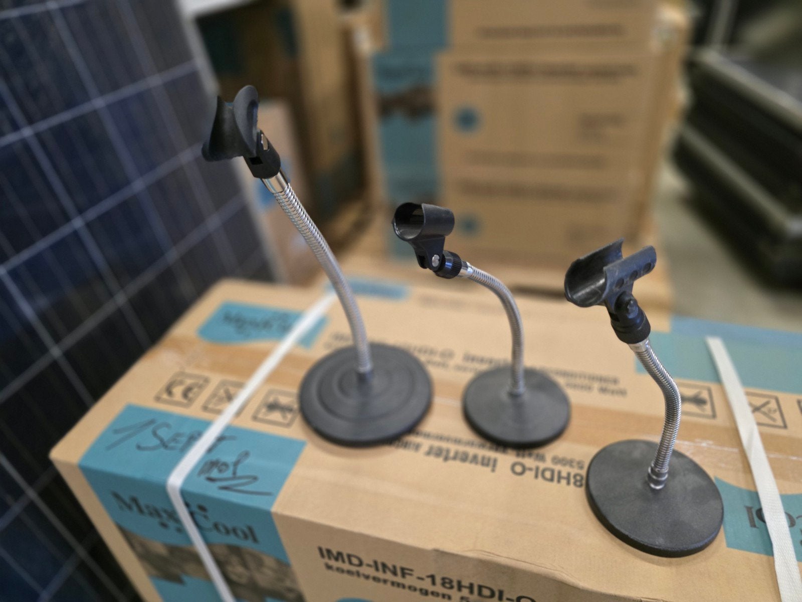 micro standers voor tafel, Ophalen