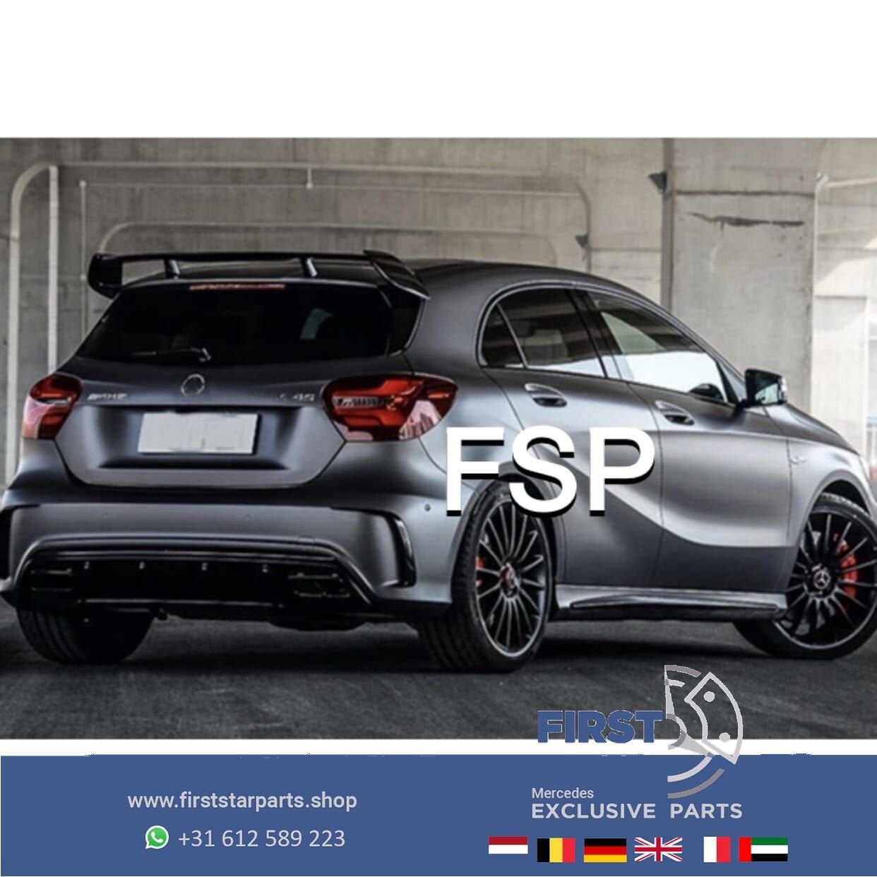 W176 45 AMG ACHTERBUMPER PERFORMANCE SPOILER L/R Mercedes A, Auto-onderdelen, Gebruikt, -, Ophalen of Verzenden, -