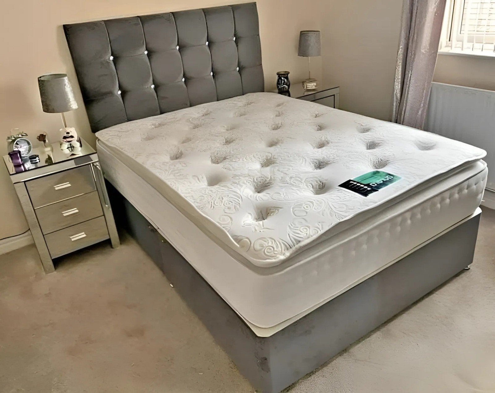Tweepersoonsbed met matras  90200,140200,160200,180x200cm, Ophalen of Verzenden, Nieuw