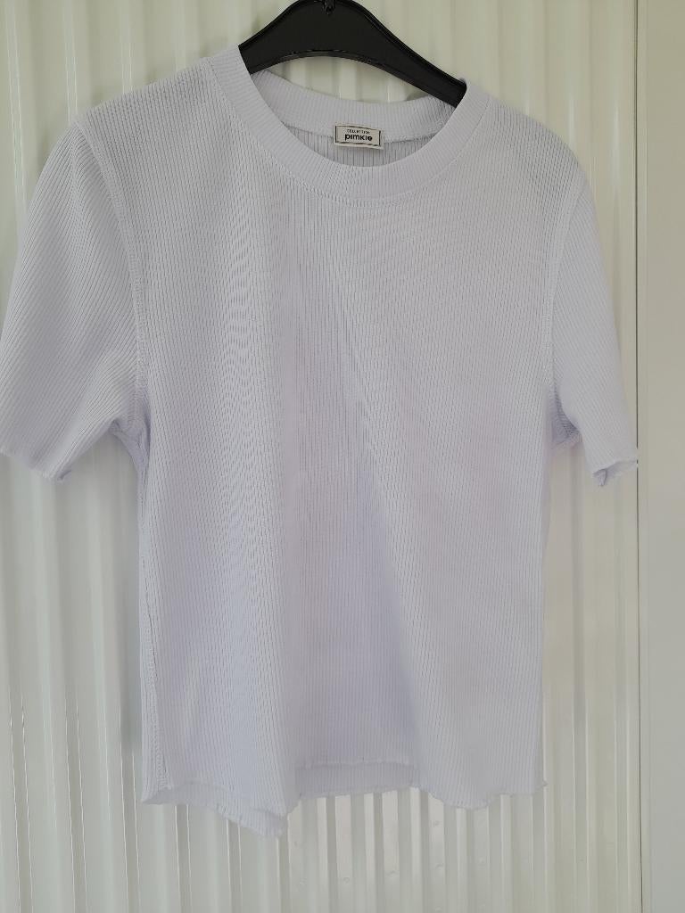 Wit T-shirt met korte mouwen van Pinkie. Maat S, Kleding | Dames, T-shirts, Ophalen, Wit, Nieuw, Maat 36 (S)