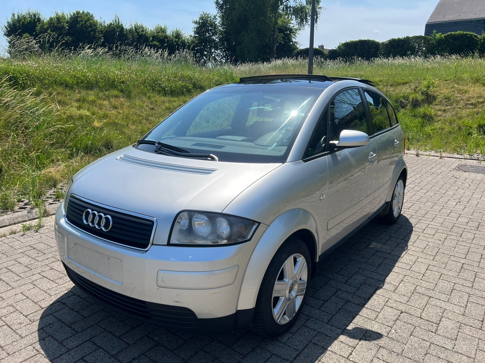 Audi A2/1.4 Benzine/2004/144.000 km/Airco/1e Pro/Euro4, Elektrische ramen, Bedrijf, Euro 4, Zilver of Grijs