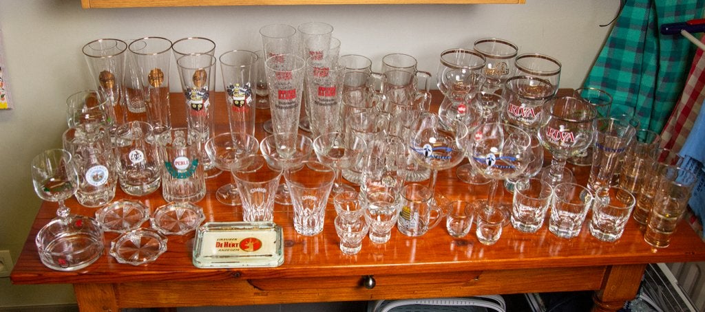 Vintage collectie (bier)glazen +- 70 stuks, Ophalen, Zo goed als nieuw
