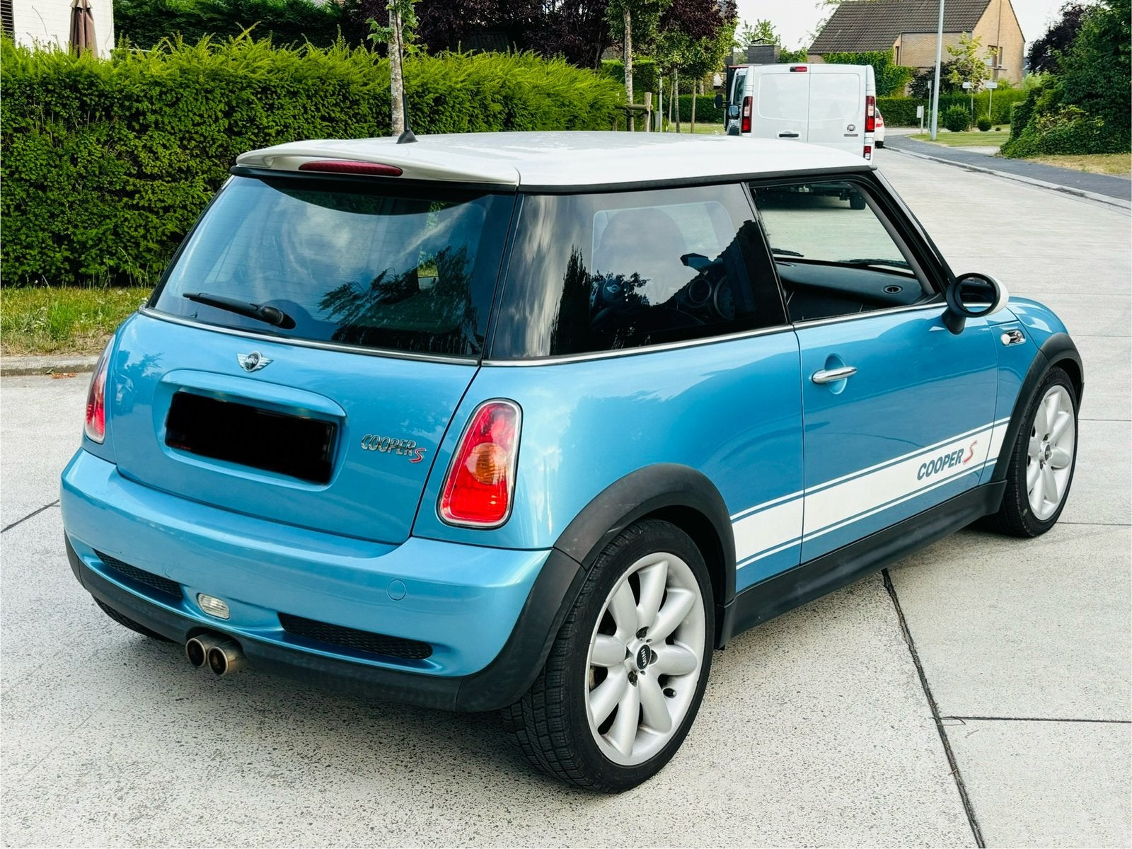 MINI COOPER 1.6 S R53 REEDS GEKEURD VERKOOP, Auto's, Zwart, Blauw, Leder, Handgeschakeld