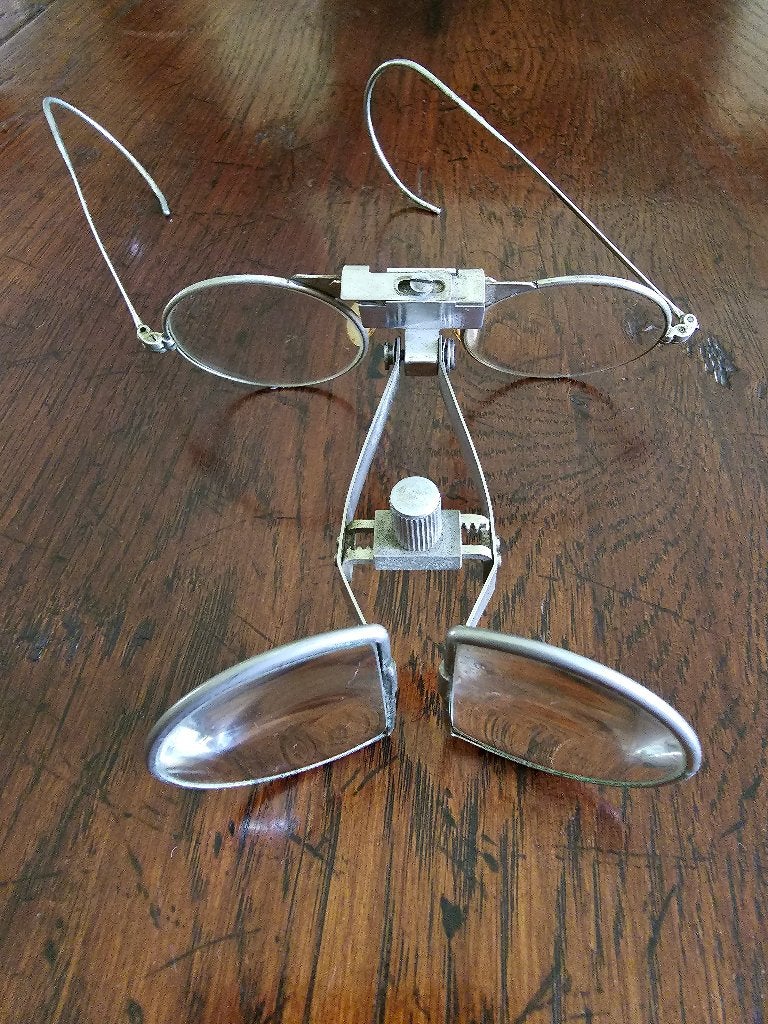 Lunettes Oculus avec loupe, Antiquités & Art, Antiquités | Outils & Instruments, Enlèvement ou Envoi